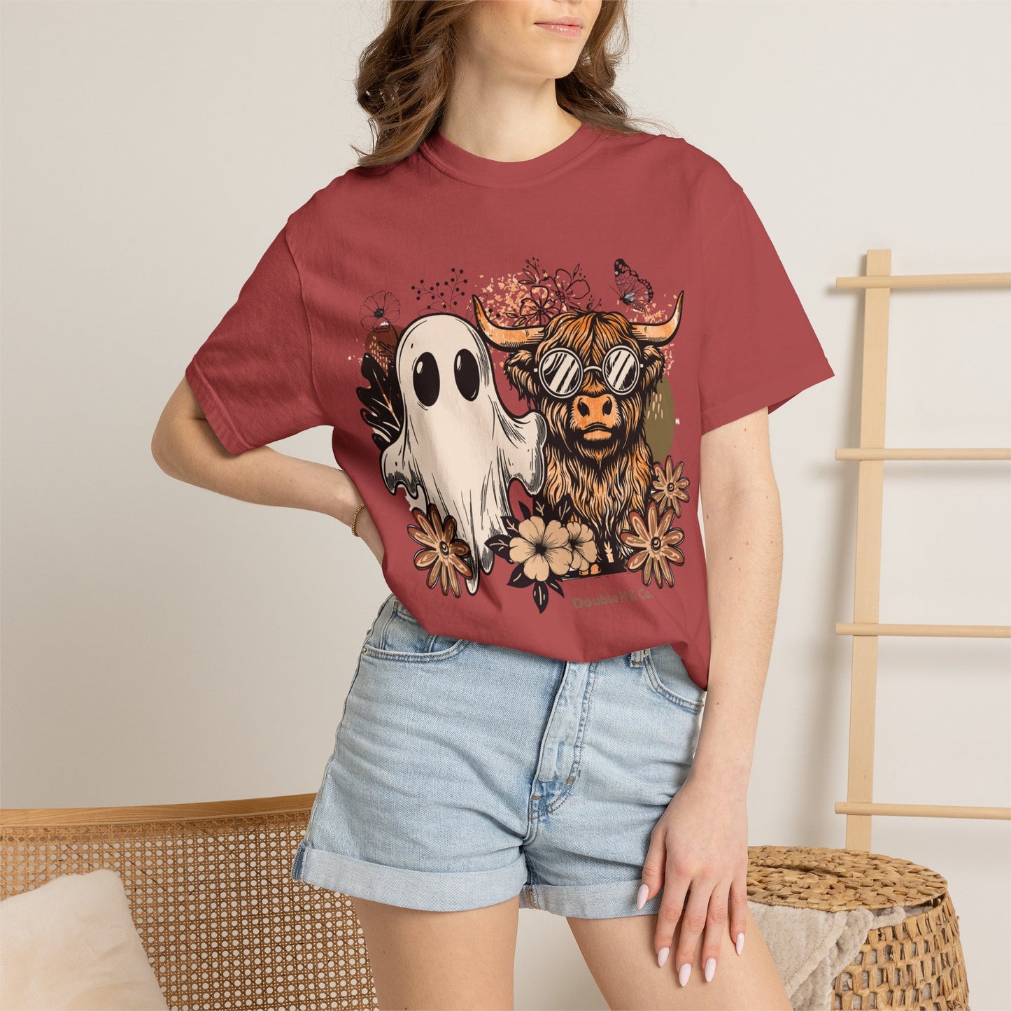 Floral Cow & Ghost Tee