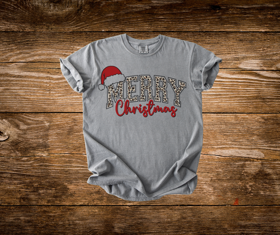 Cheetah Merry Christmas Tee