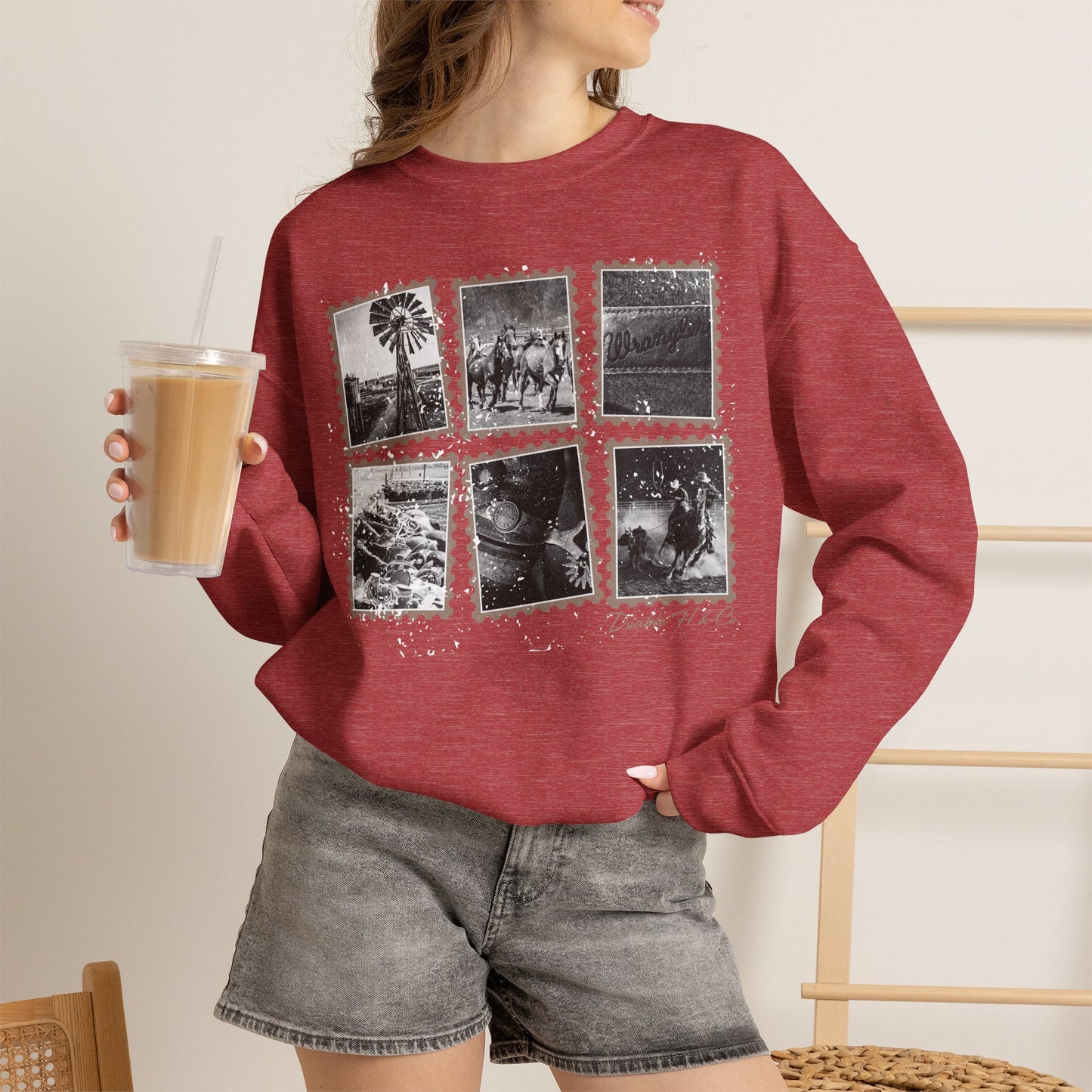 Rustic Postage Stamp Crewneck