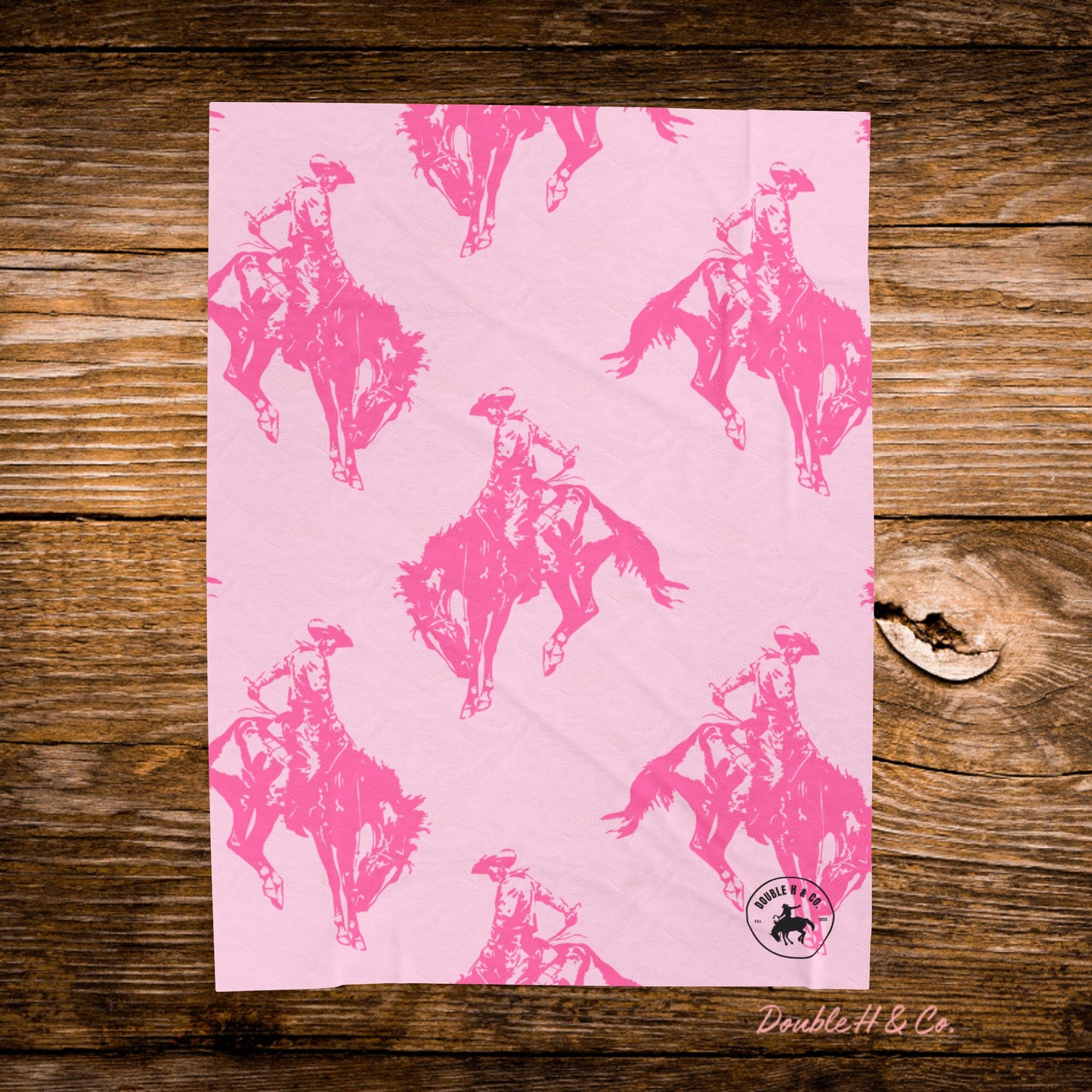 Pink Bronc Throw Blanket
