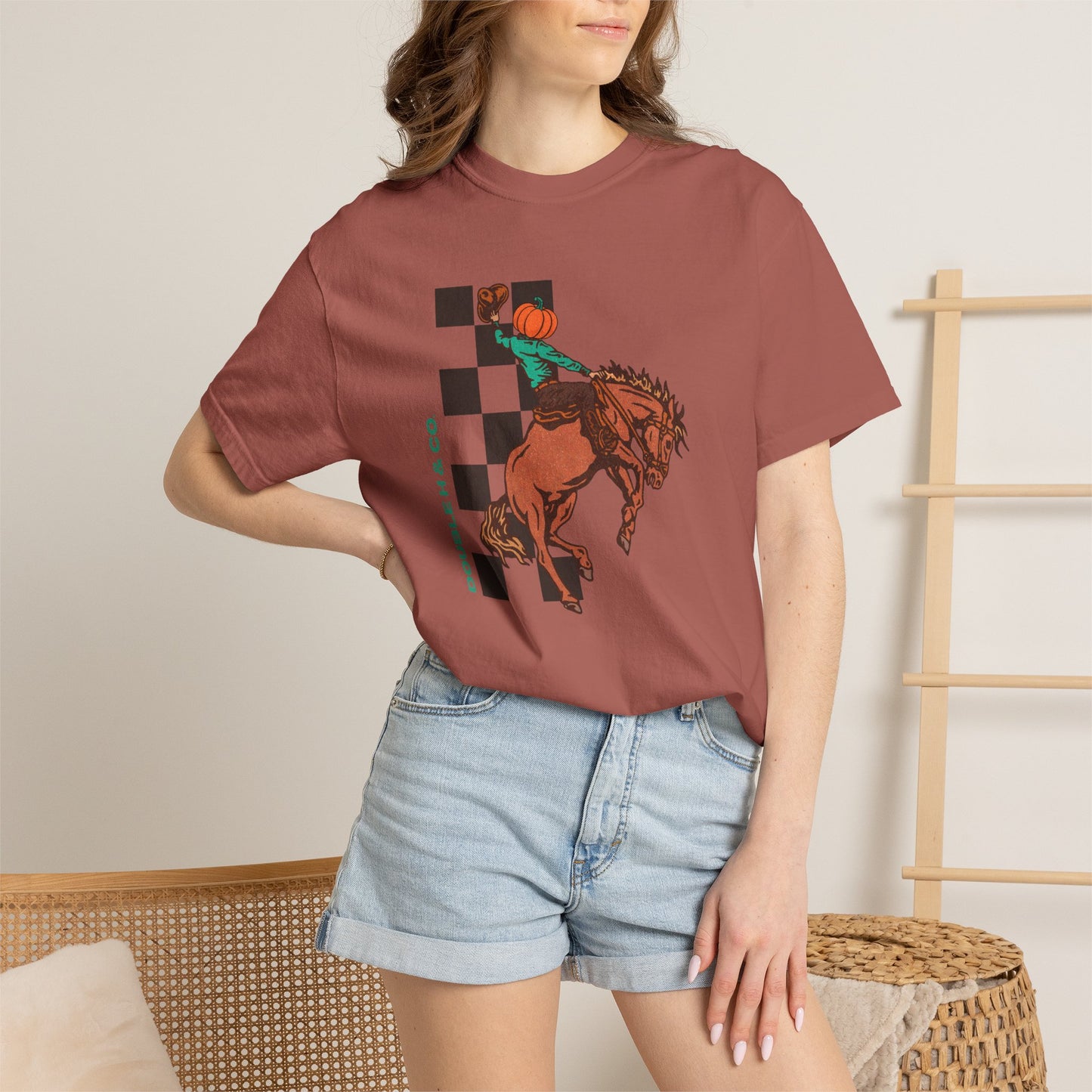 Pumpkin Bucking Horse Tee