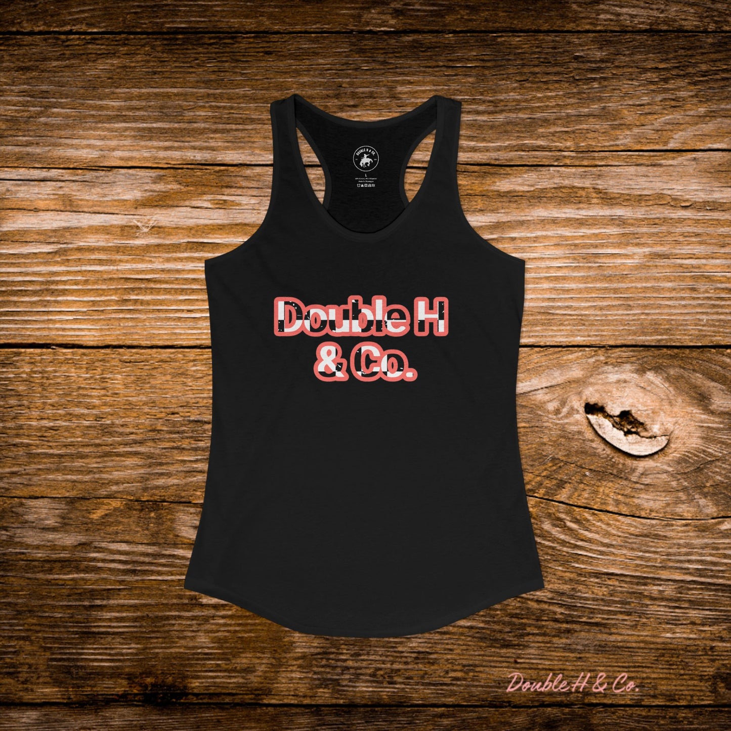 Checkered Print & Black Razorback Tank