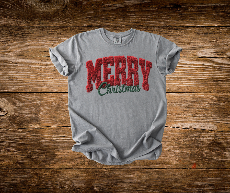 Faux Yarn Merry Christmas Tee
