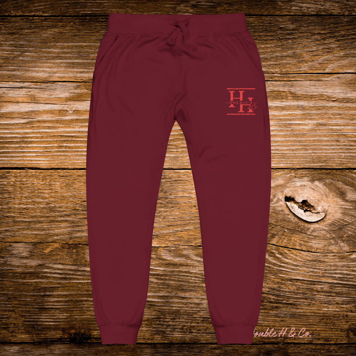 Unisex Fleece Sweatpants w/ Pink Logo - Embroidery