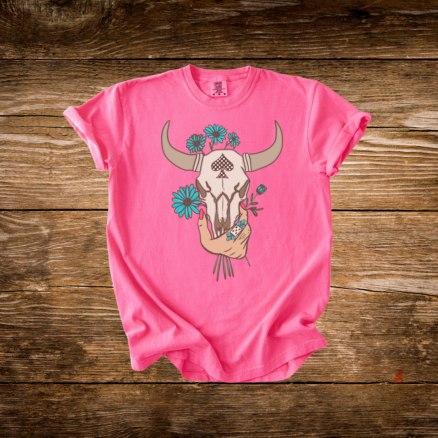 Cow Skull Floral Tee