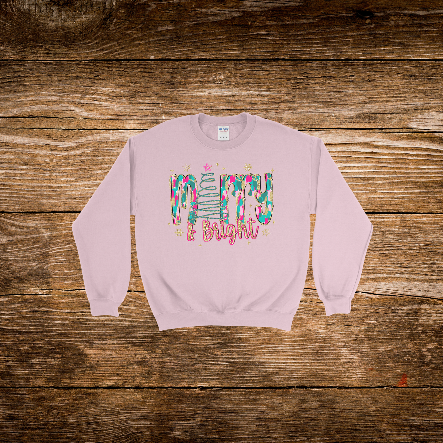 Paint Glitter Merry & Bright Crewneck