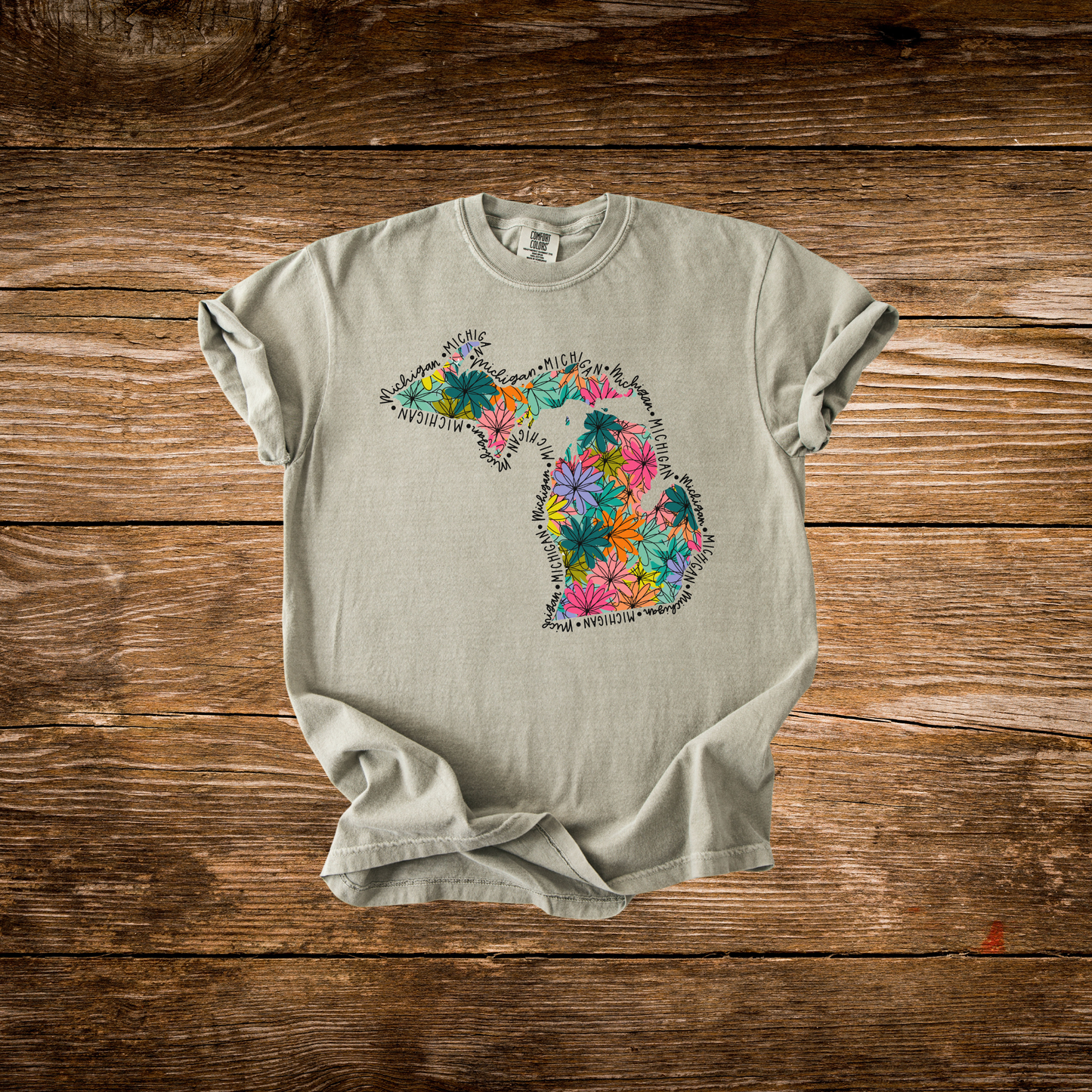 Floral Michigan Tee