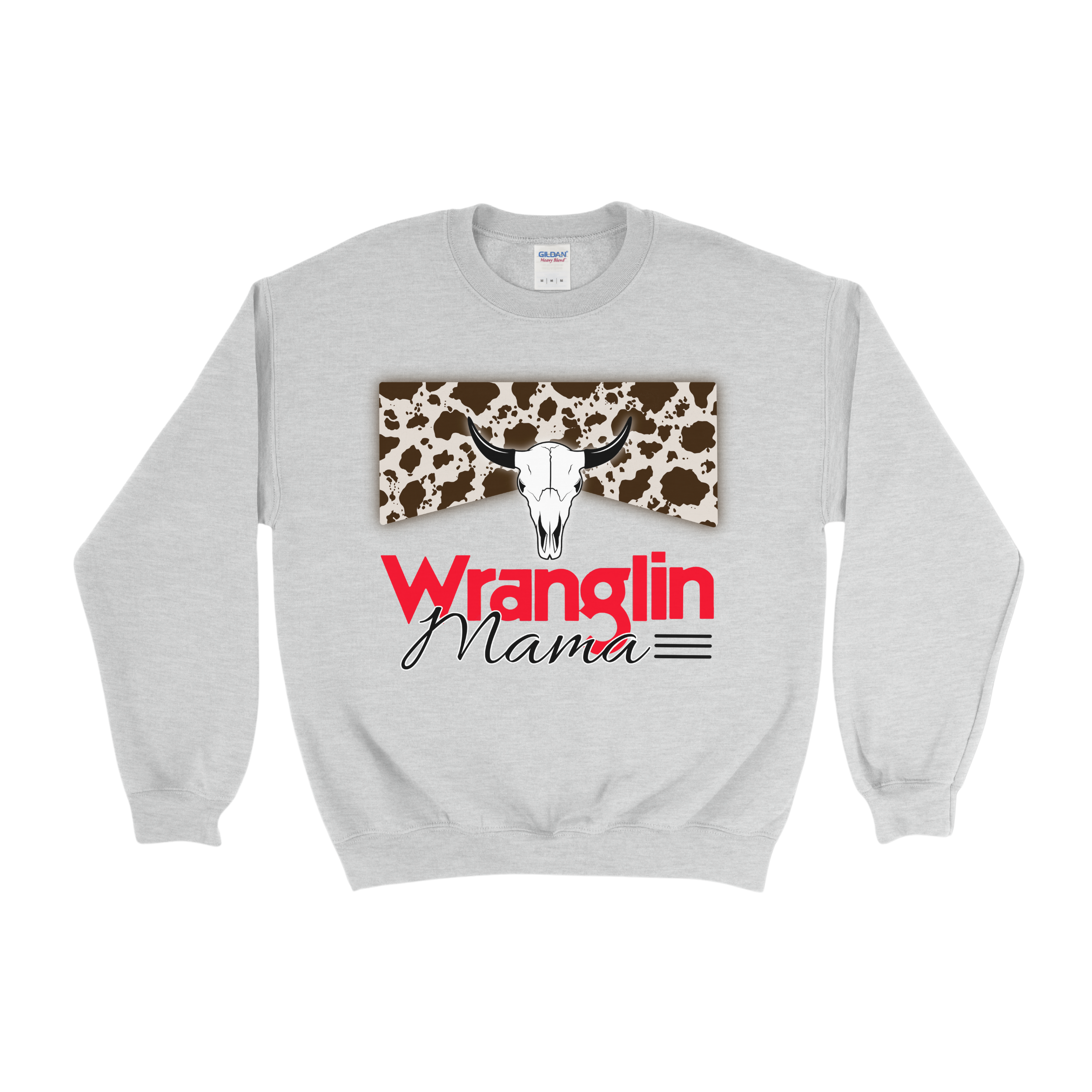 Cowprint Wranglin' Mama Crewneck