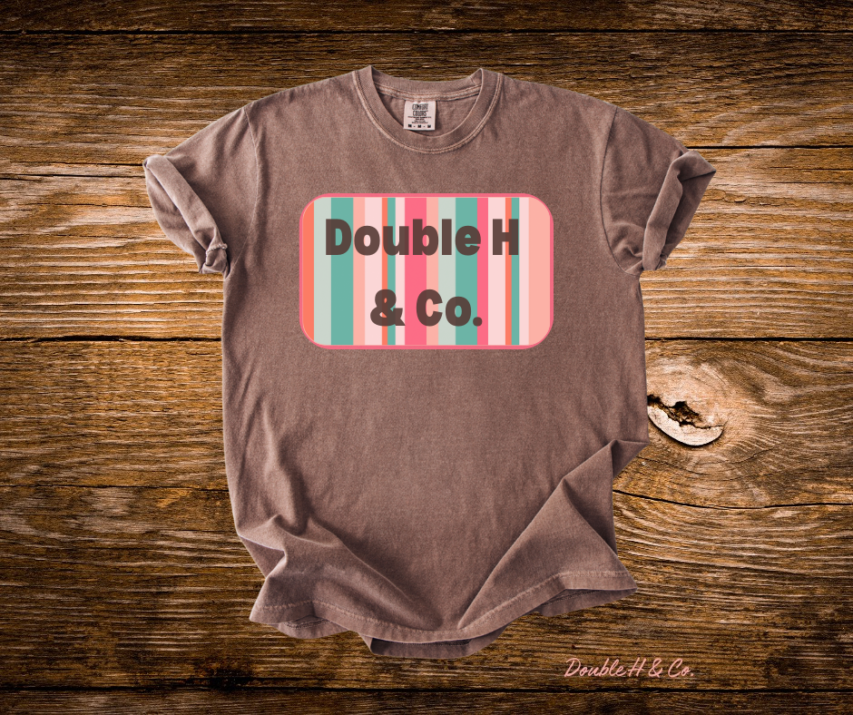Pink Serape Double H & Co. Tee