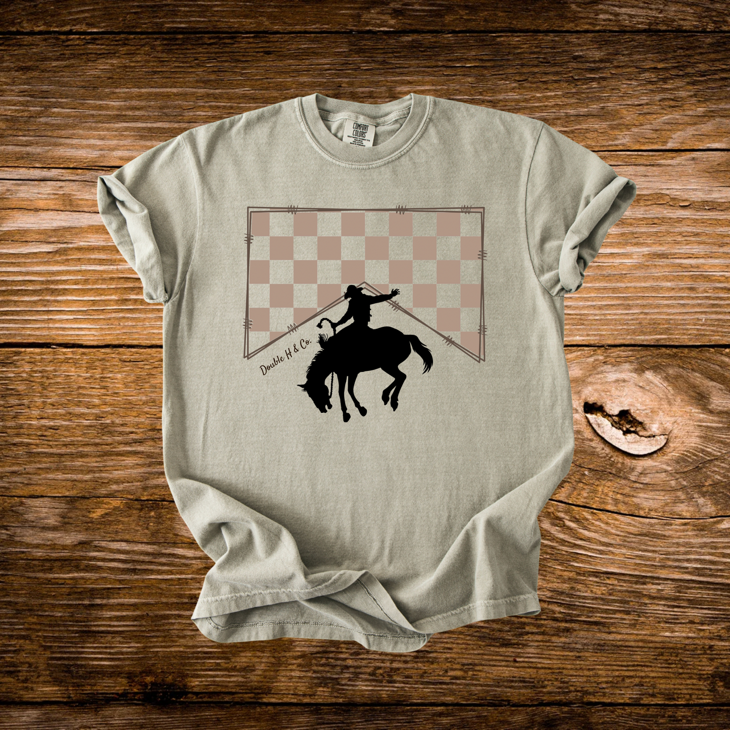 Tan Checkered Marlboro Tee