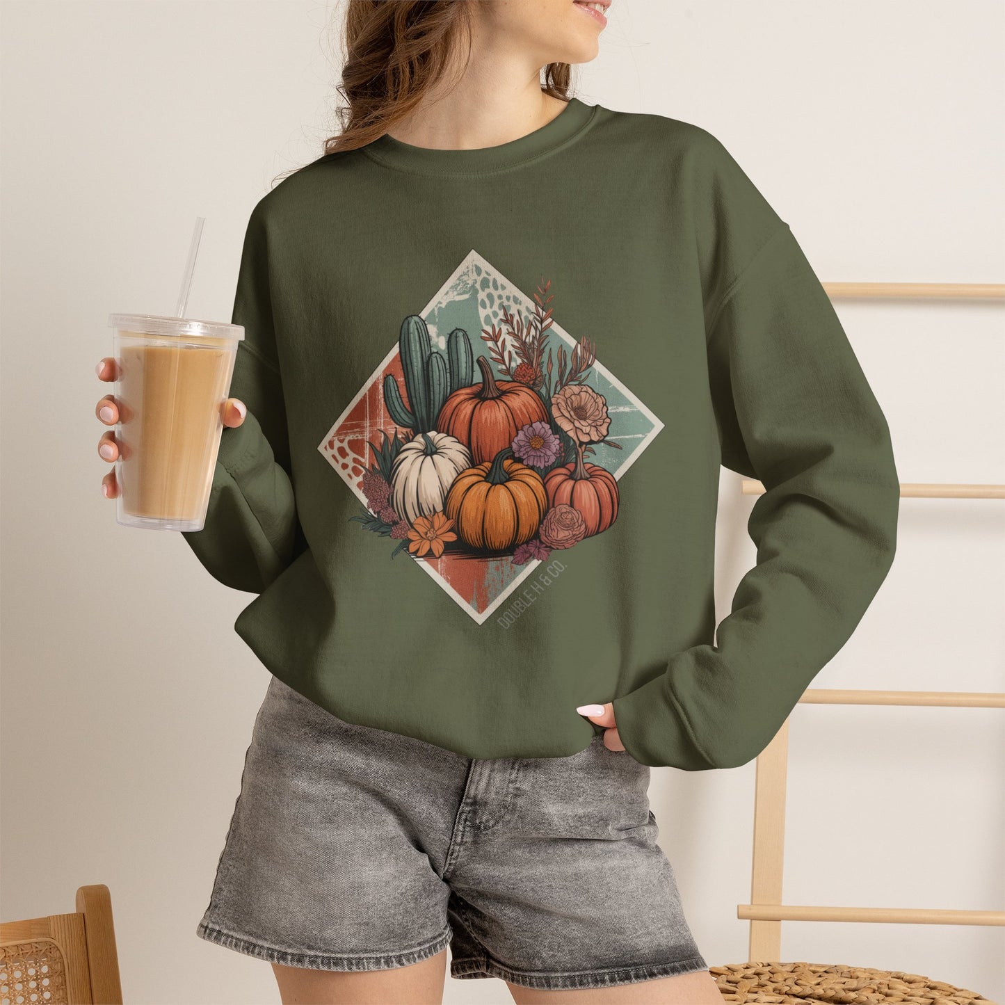 Rustic Fall Pumpkin Crewneck