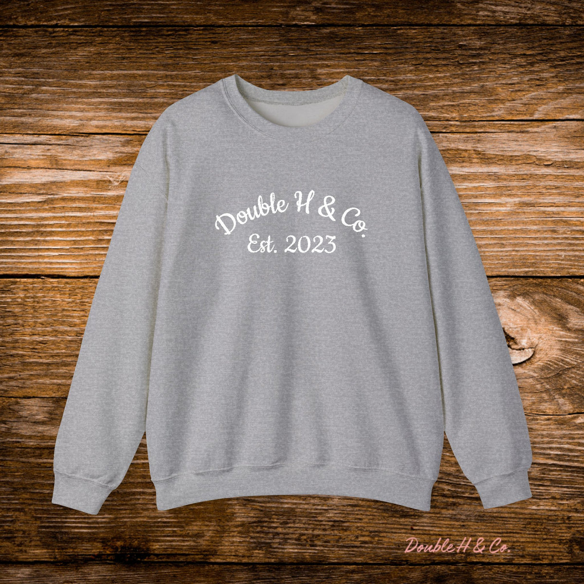 Double H & Co. Embroidered Crewneck - White