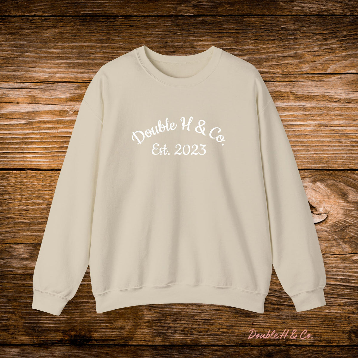 Double H & Co. Embroidered Crewneck - White