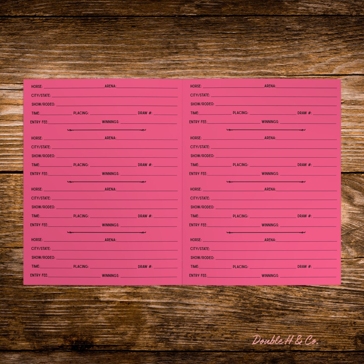 Rodeo Record Book – Track Runs & Wins Journal