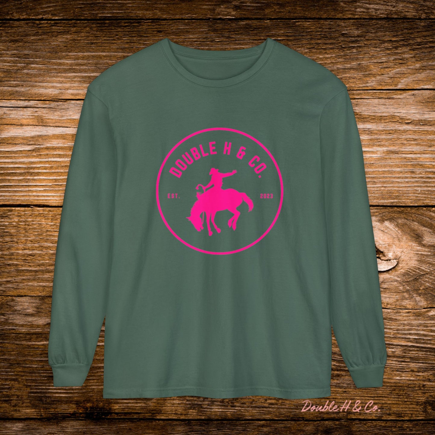Hot Pink Logo Long Sleeve Tee