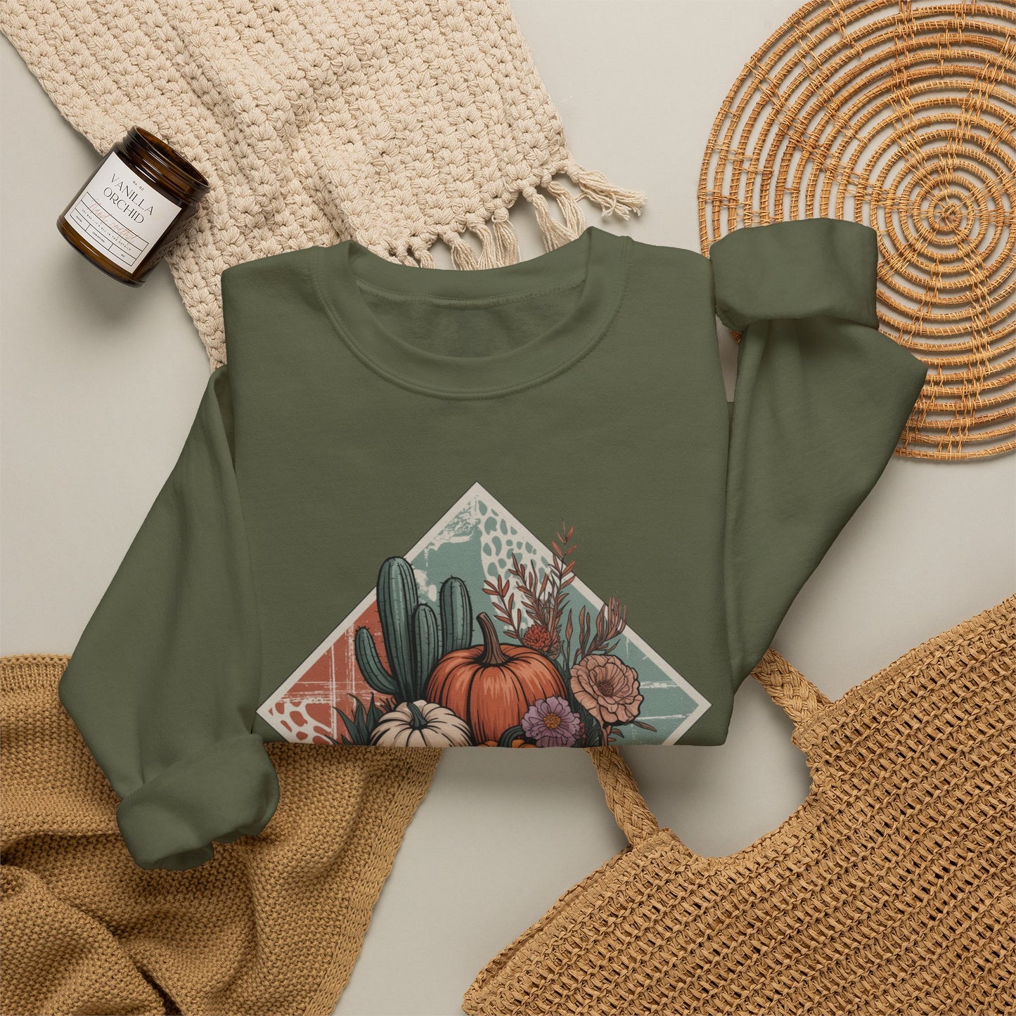 Rustic Fall Pumpkin Crewneck