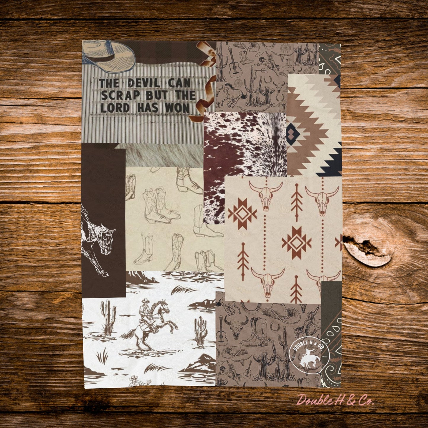Western Patchwork Throw Blanket
