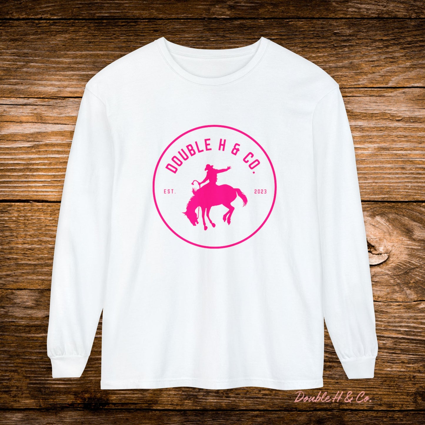 Hot Pink Logo Long Sleeve Tee