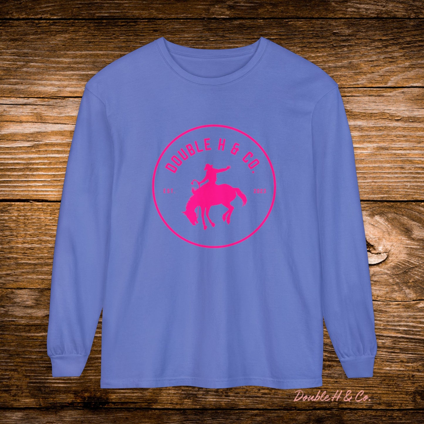 Hot Pink Logo Long Sleeve Tee