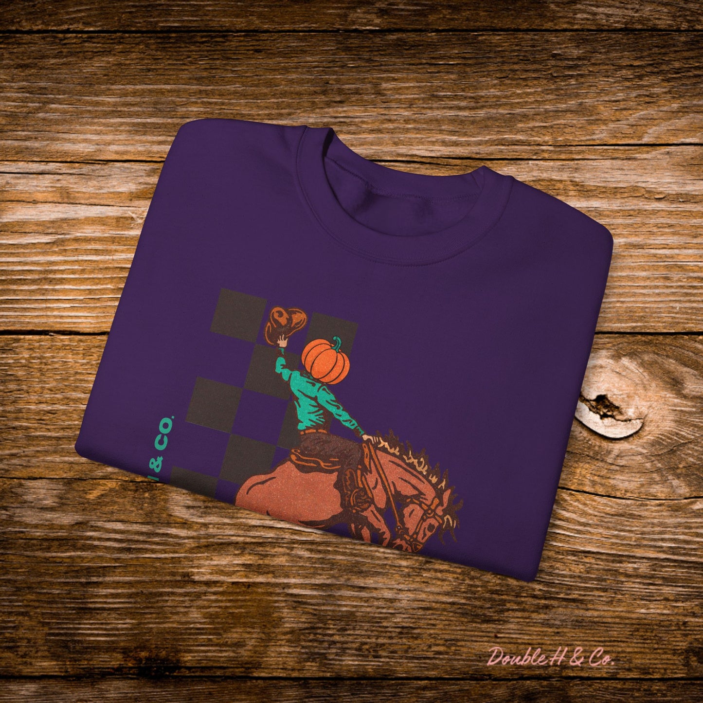 Pumpkin Bucking Horse Crewneck