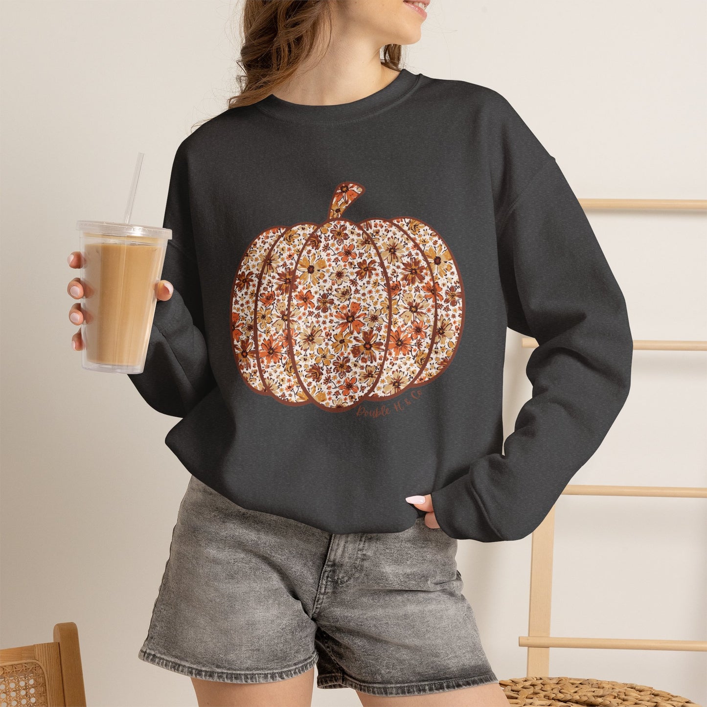 Floral Pumpkin Crewneck