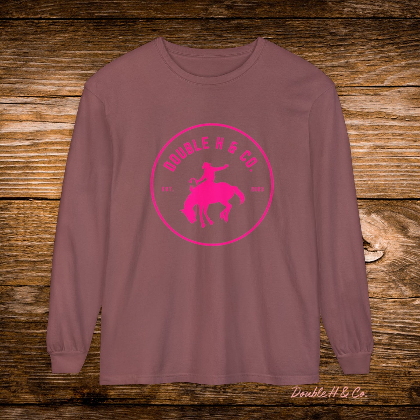 Hot Pink Logo Long Sleeve Tee