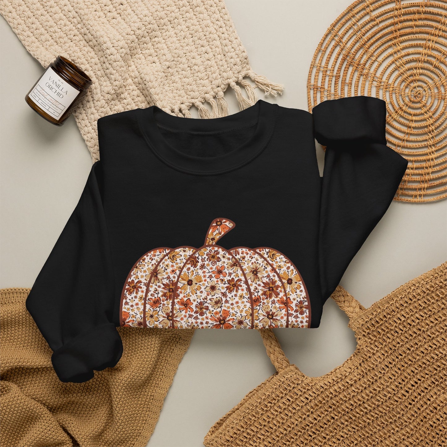 Floral Pumpkin Crewneck