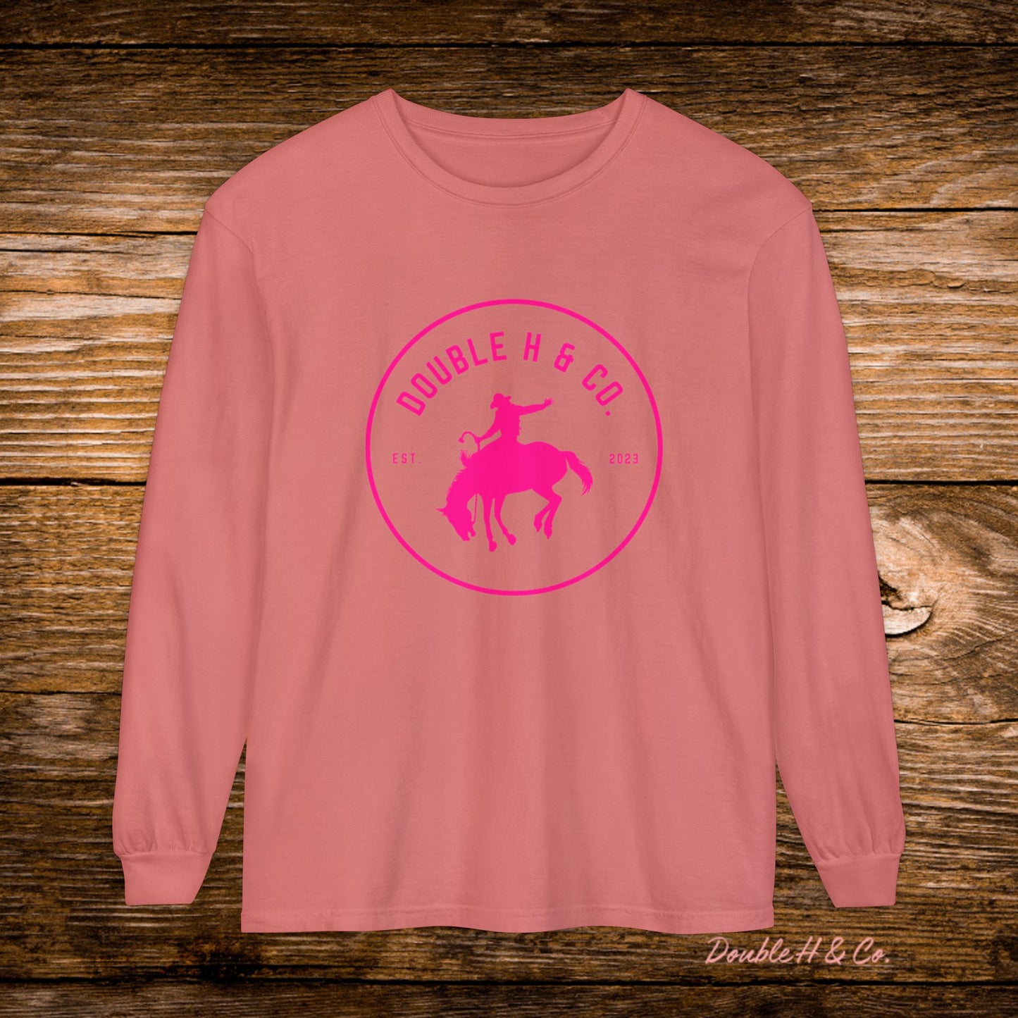 Hot Pink Logo Long Sleeve Tee