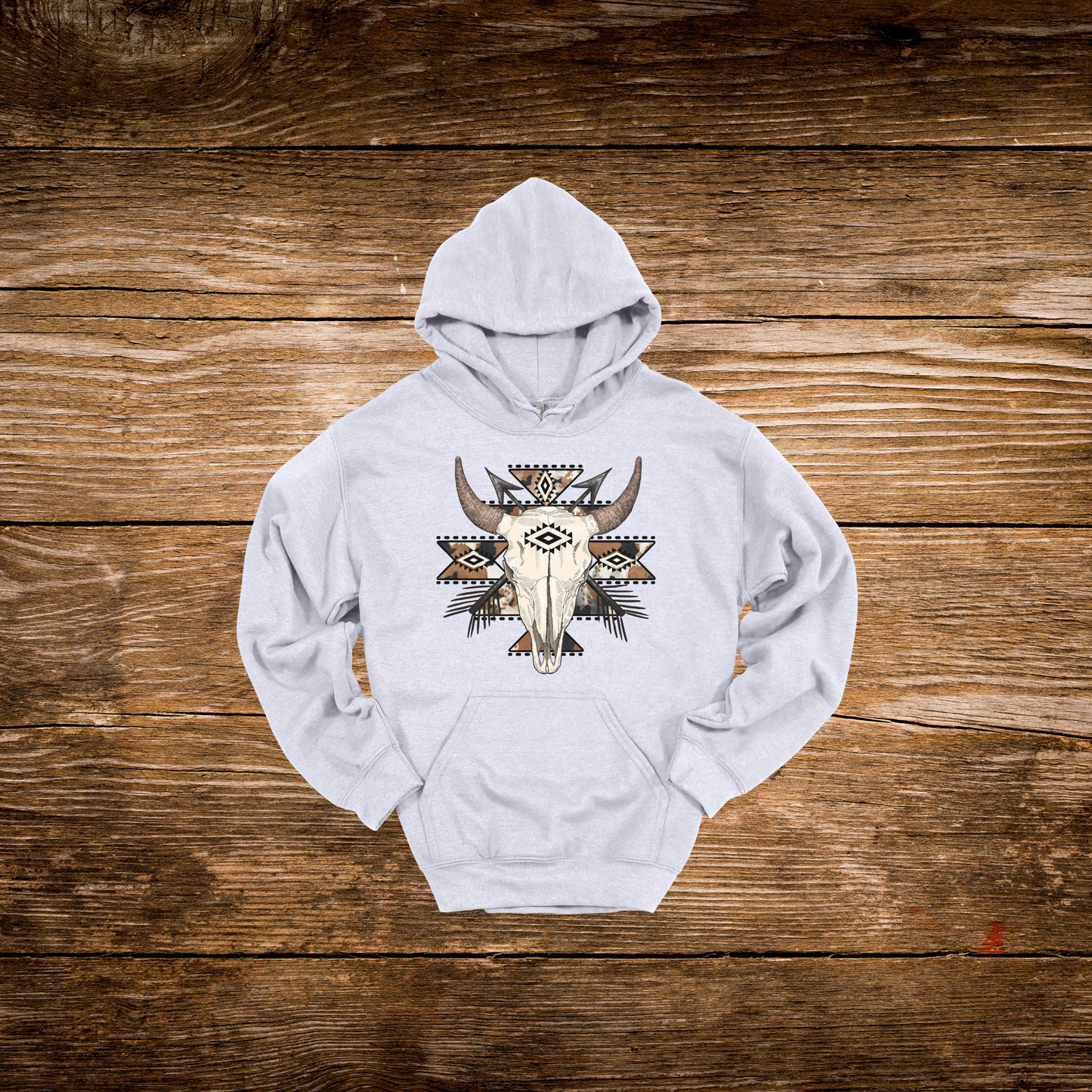 Aztec Cow Skull Hoodie