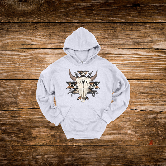 Aztec Cow Skull Hoodie