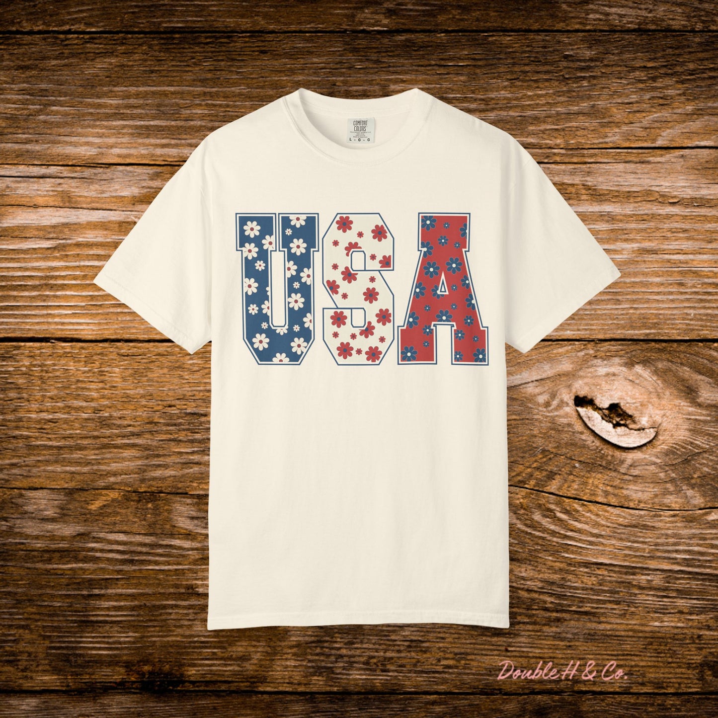 USA Floral Graphic Tee