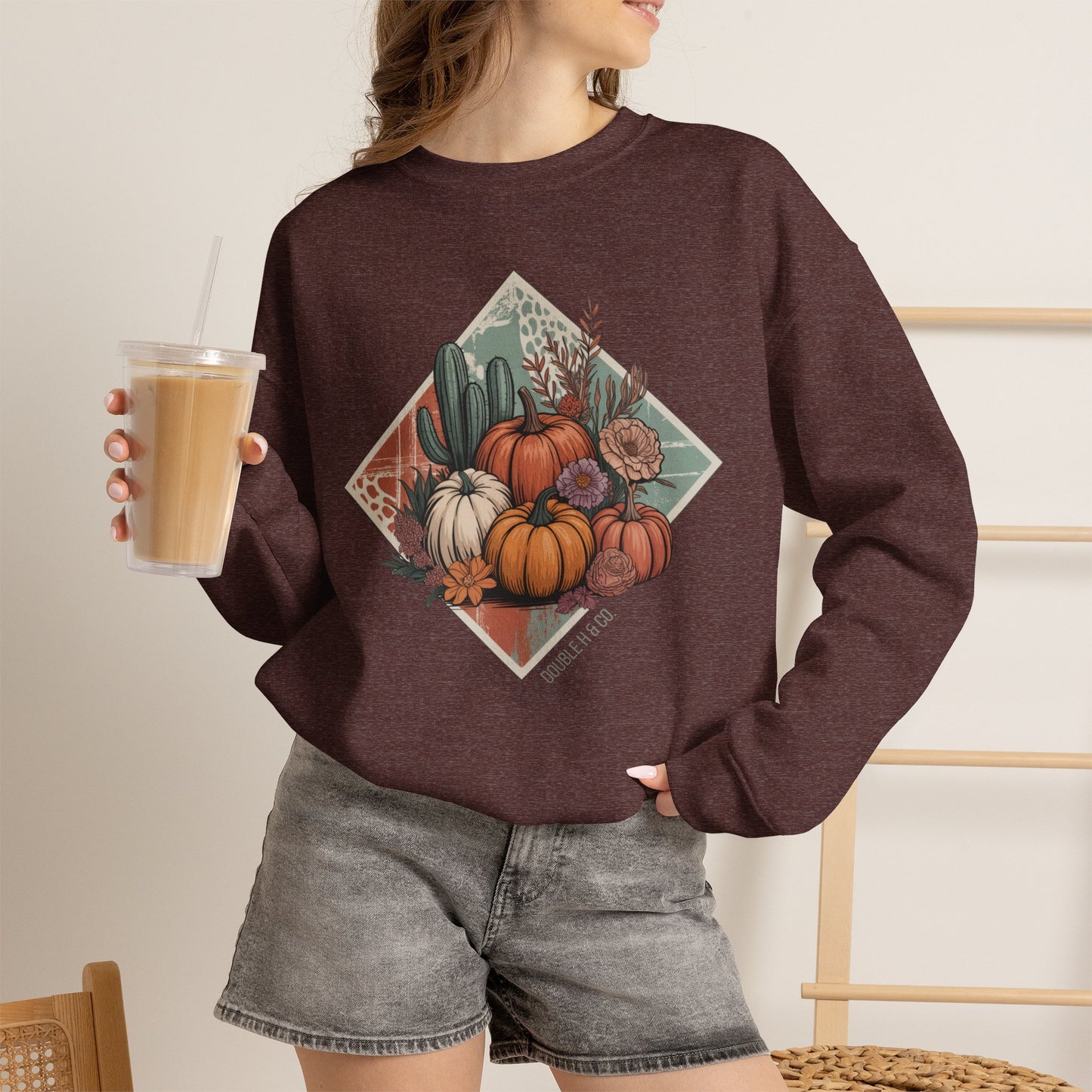 Rustic Fall Pumpkin Crewneck