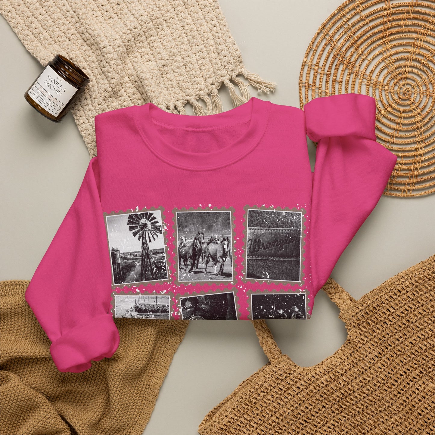 Rustic Postage Stamp Crewneck