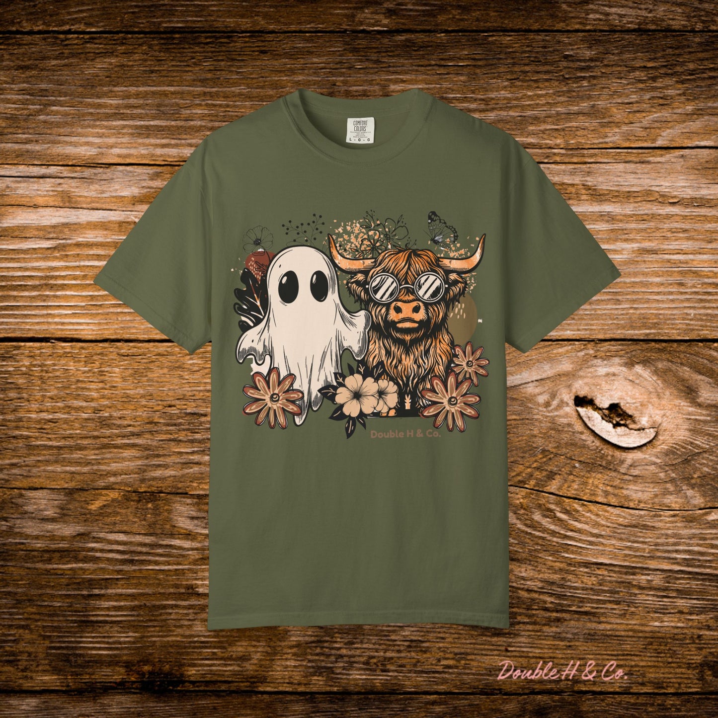 Floral Cow & Ghost Tee