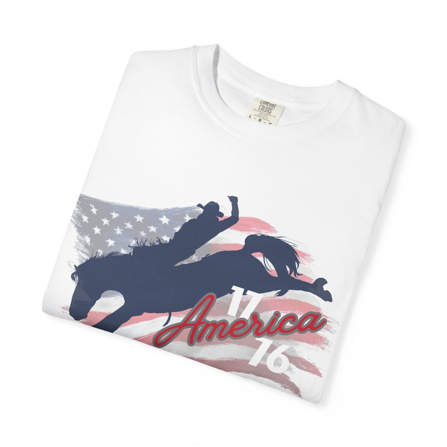 American Flag Bucking Horse Graphic Tee