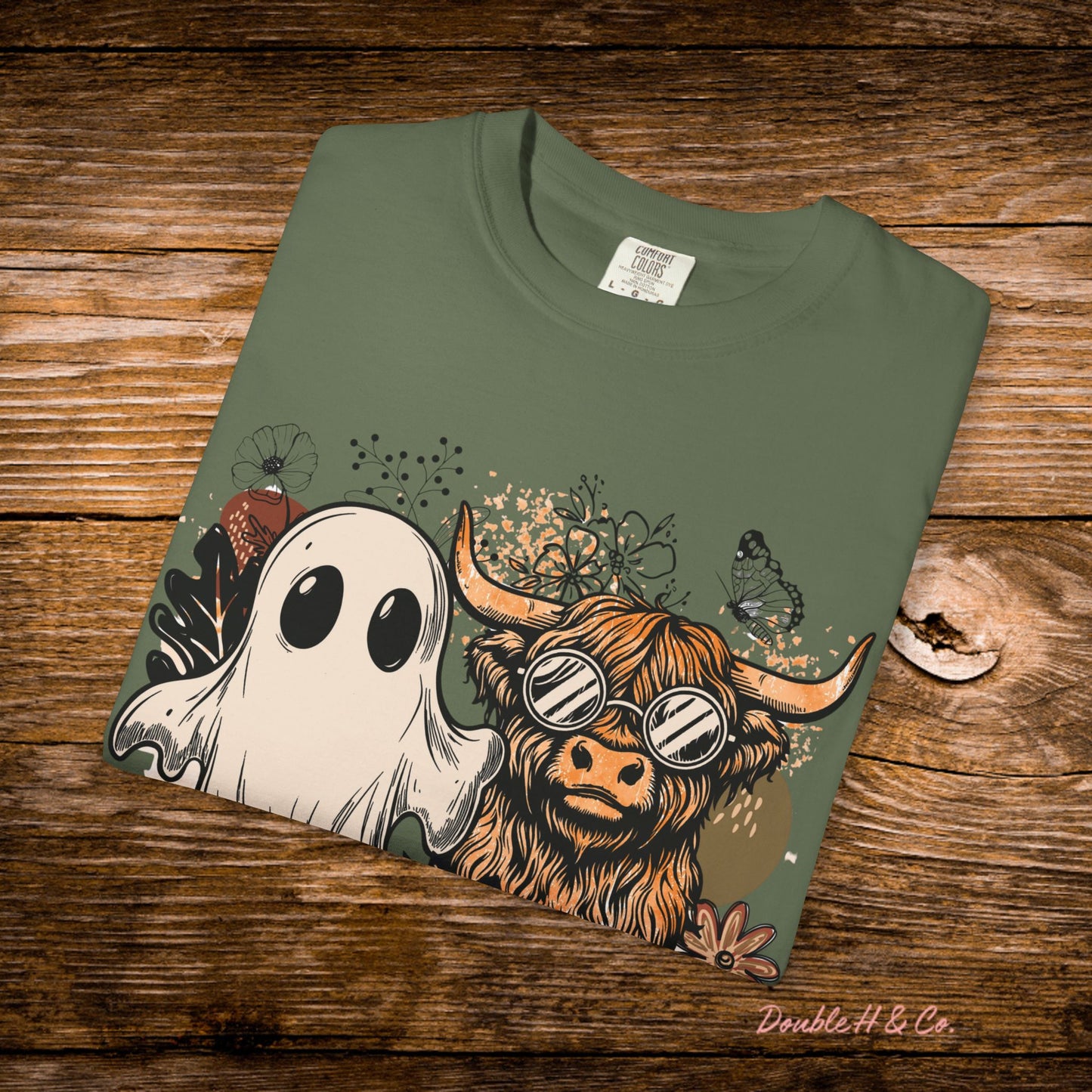 Floral Cow & Ghost Tee