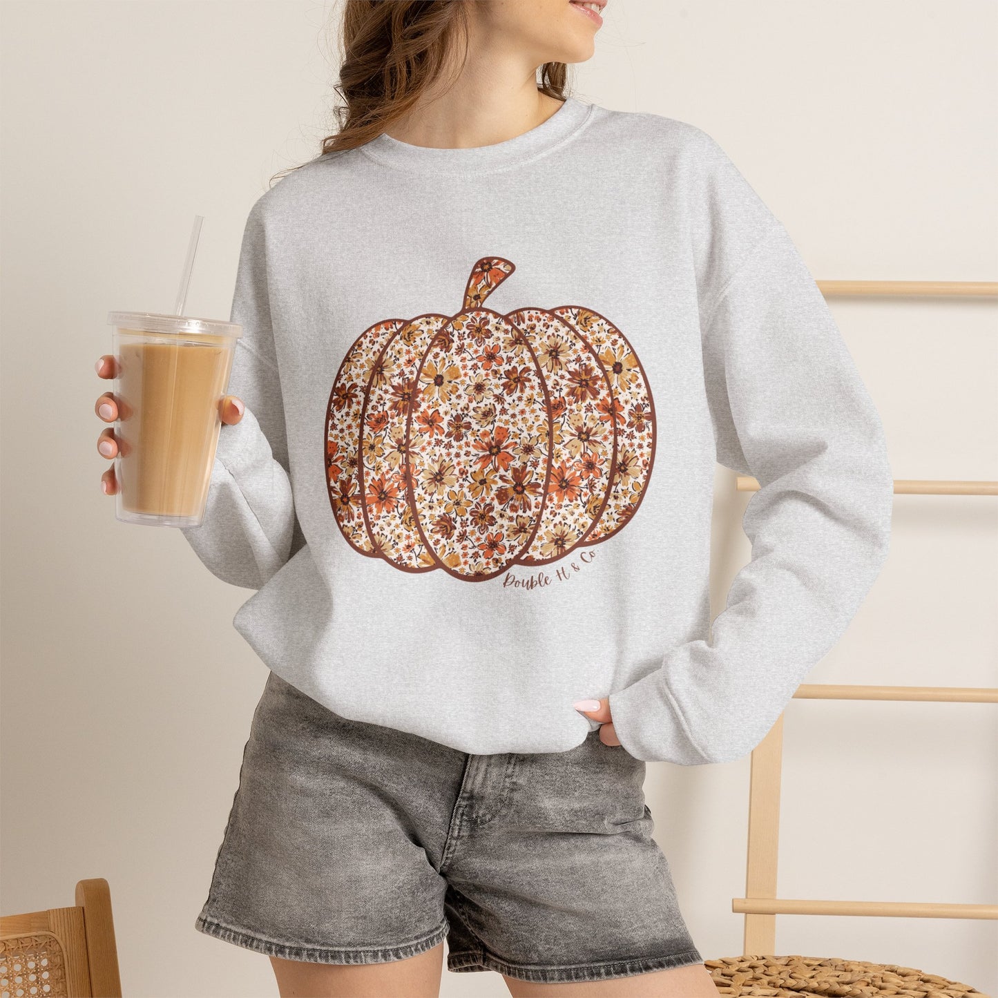Floral Pumpkin Crewneck
