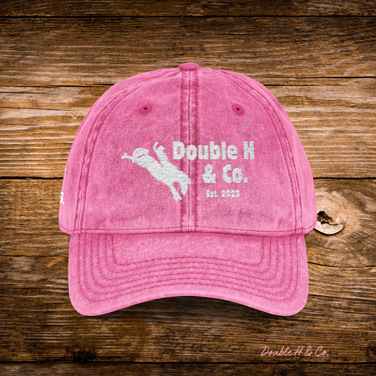 Vintage Embroidered Baseball Cap – White Logo