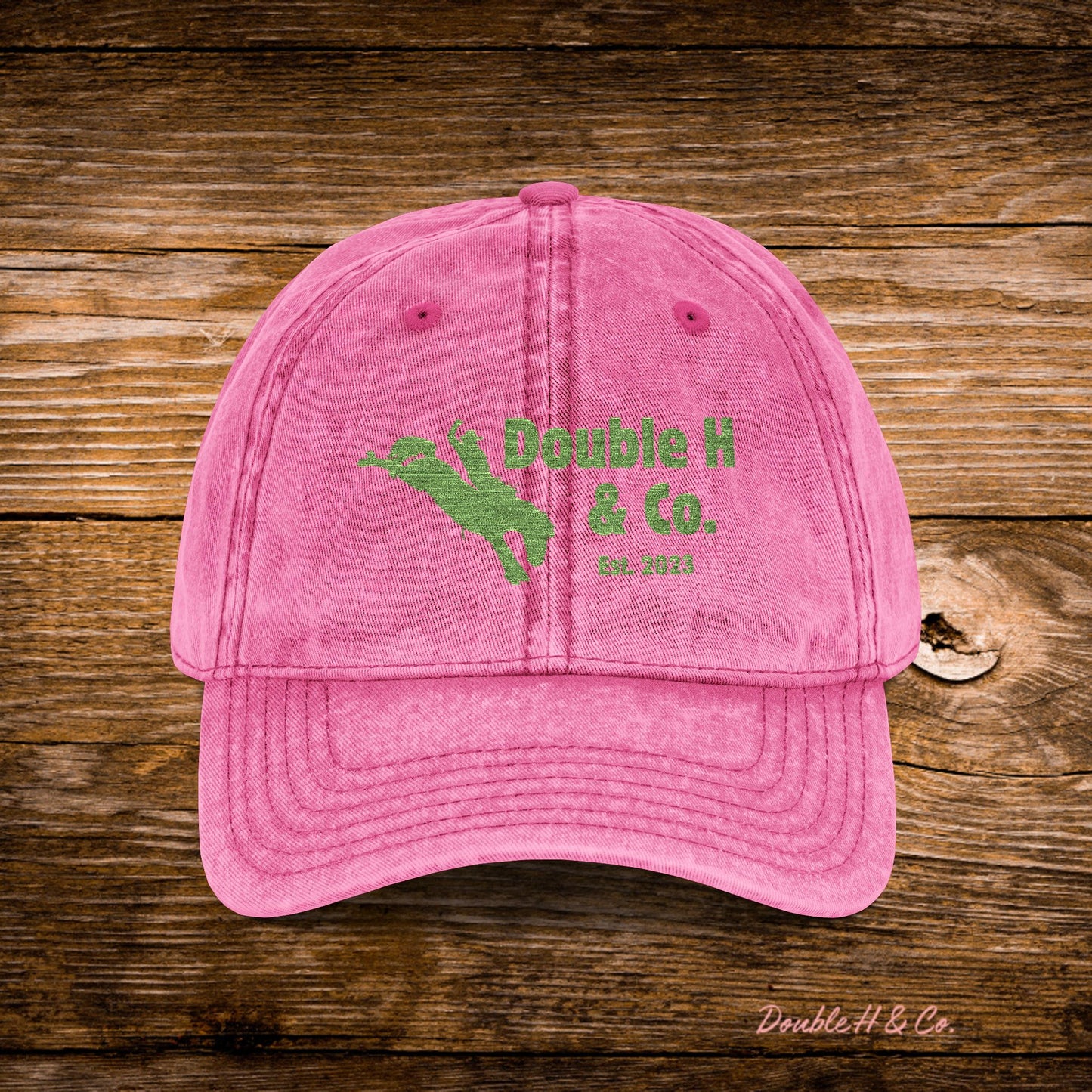 Vintage Embroidered Baseball Cap – Olive Logo