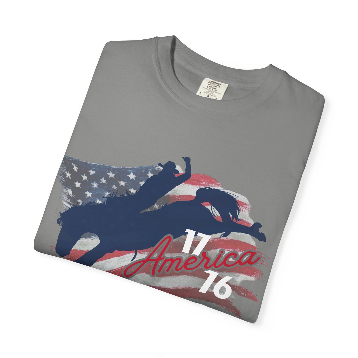 American Flag Bucking Horse Graphic Tee
