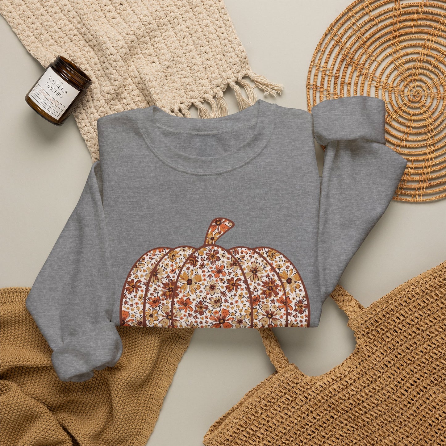 Floral Pumpkin Crewneck