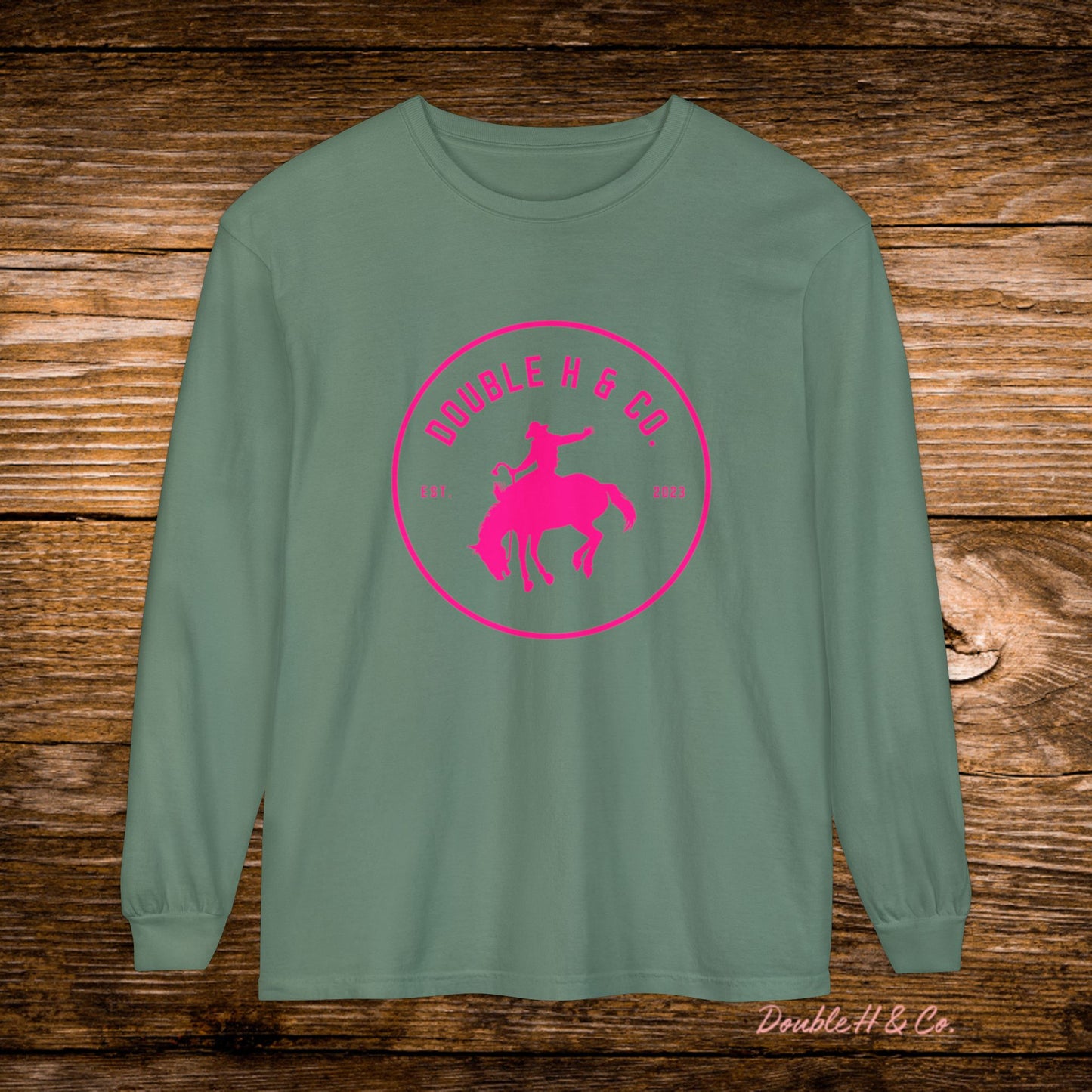 Hot Pink Logo Long Sleeve Tee