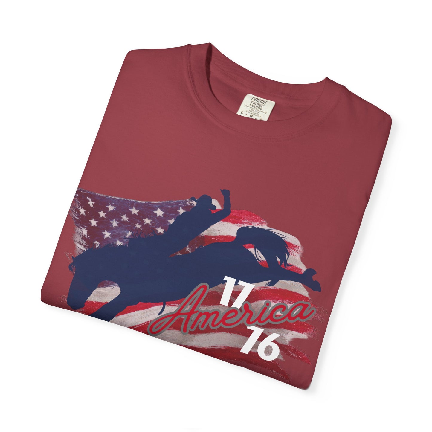 American Flag Bucking Horse Graphic Tee