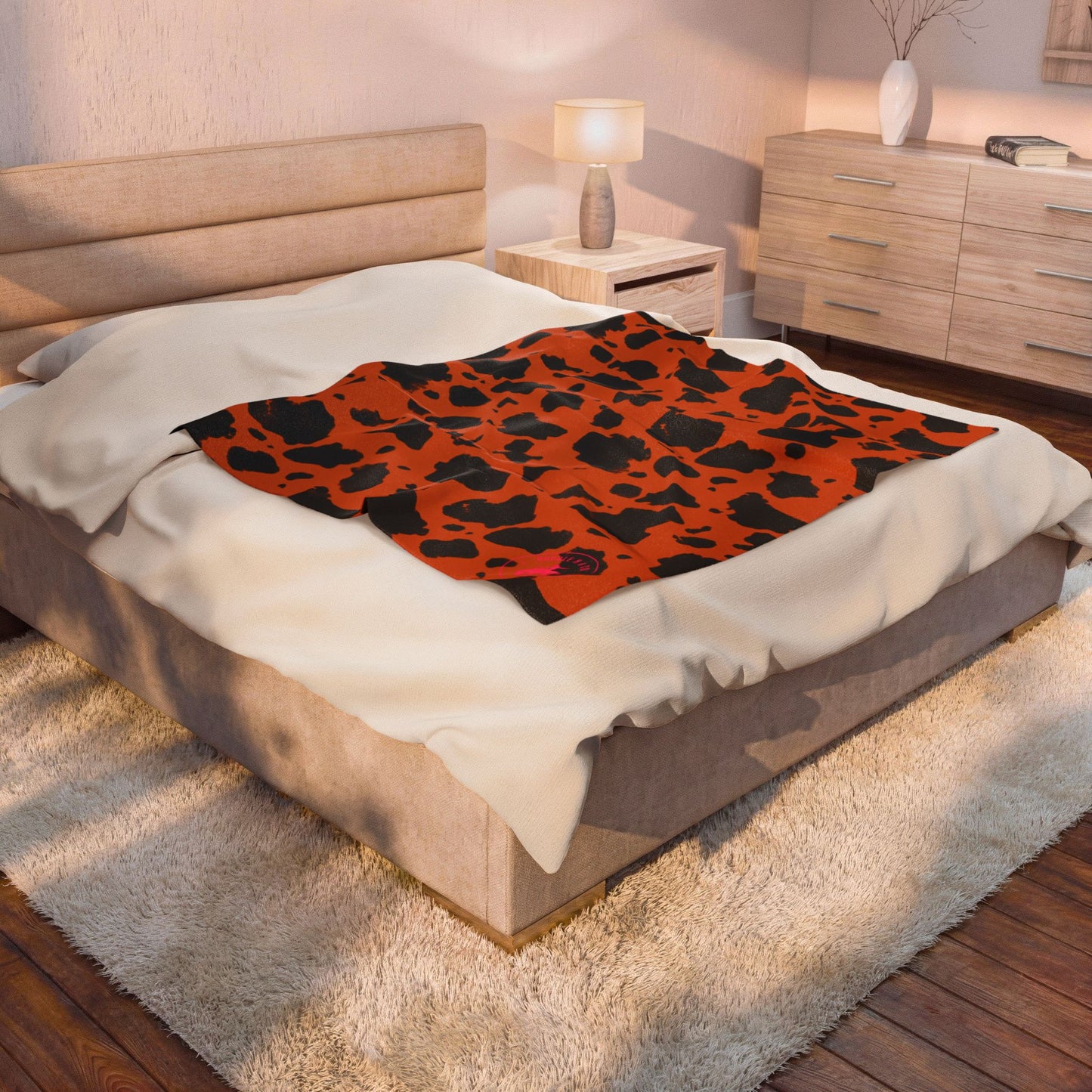 Retro Cheetah w/ Pink Logo Throw Blanket