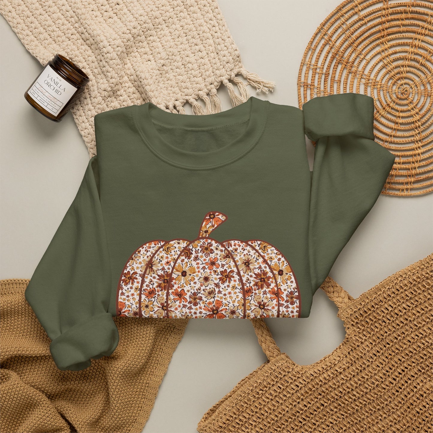 Floral Pumpkin Crewneck