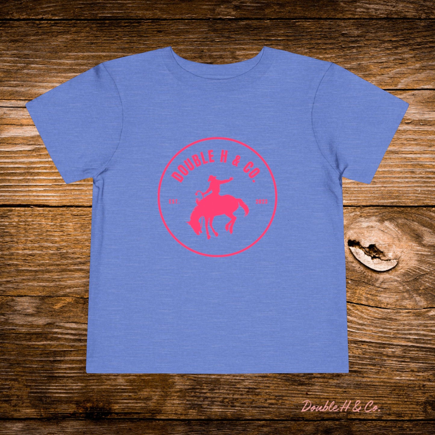 Hot Pink Double H & Co. Toddler Tee