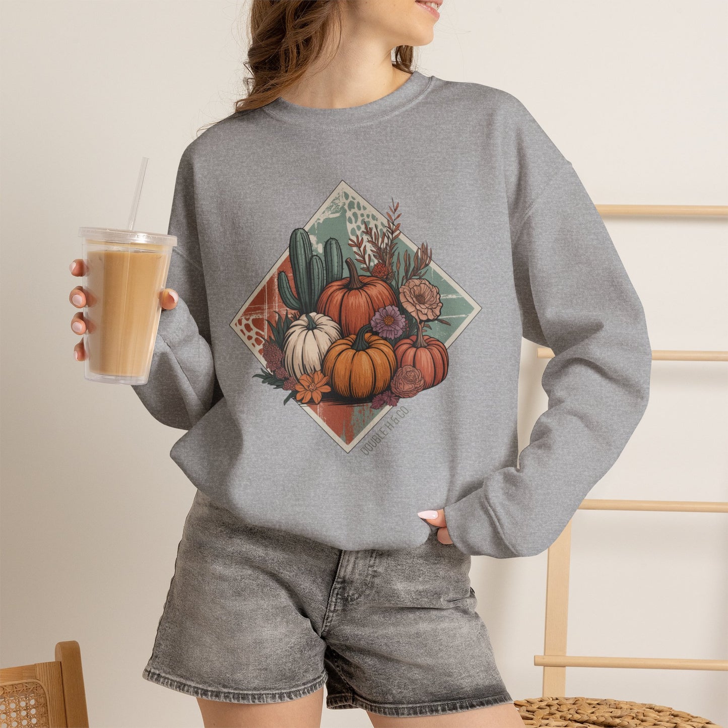 Rustic Fall Pumpkin Crewneck