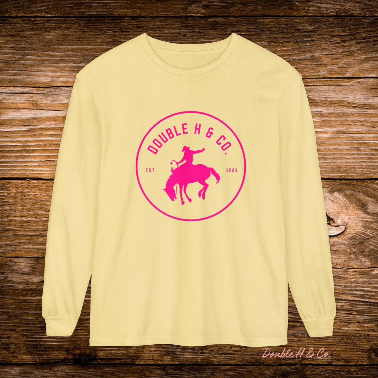 Hot Pink Logo Long Sleeve Tee