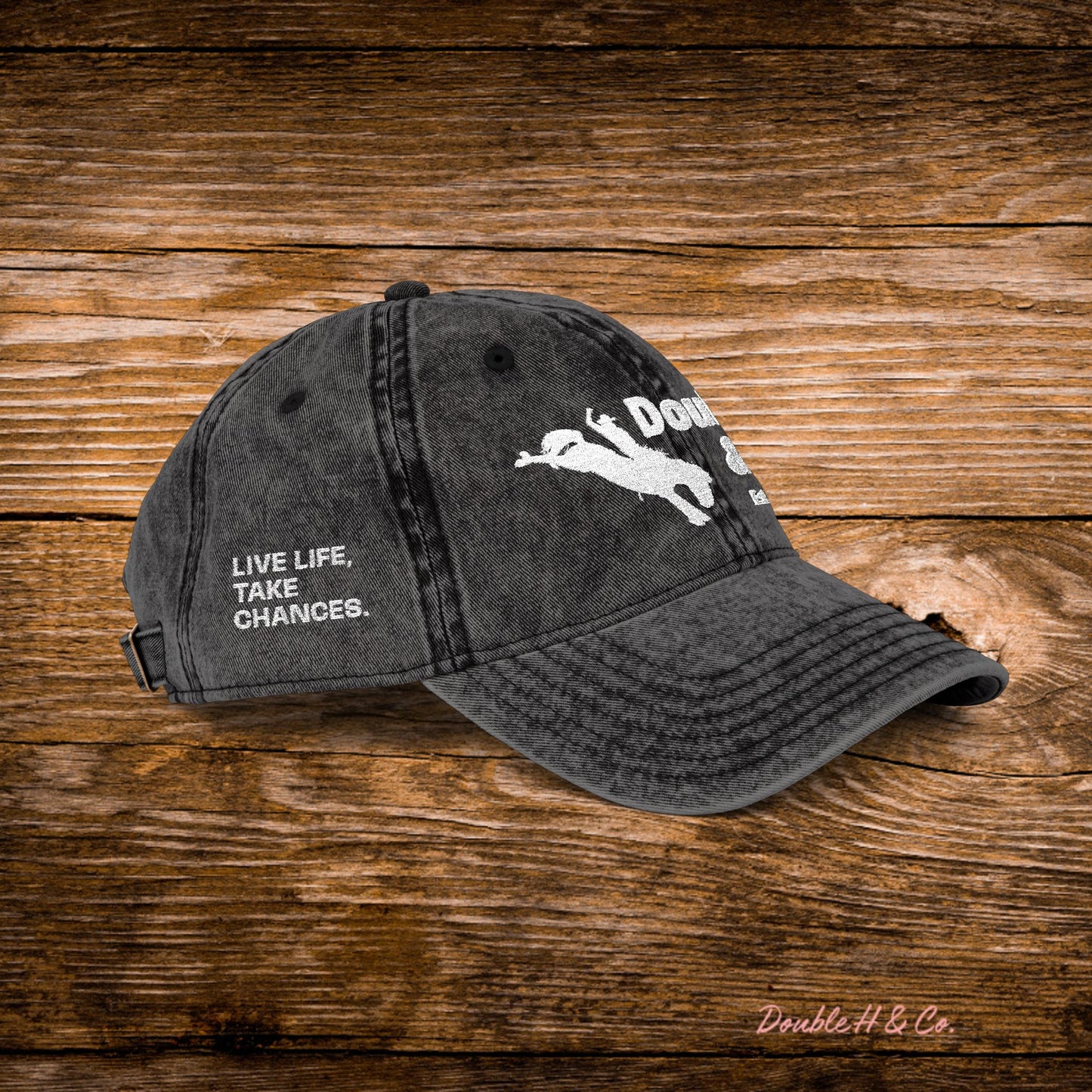 Vintage Embroidered Baseball Cap – White Logo