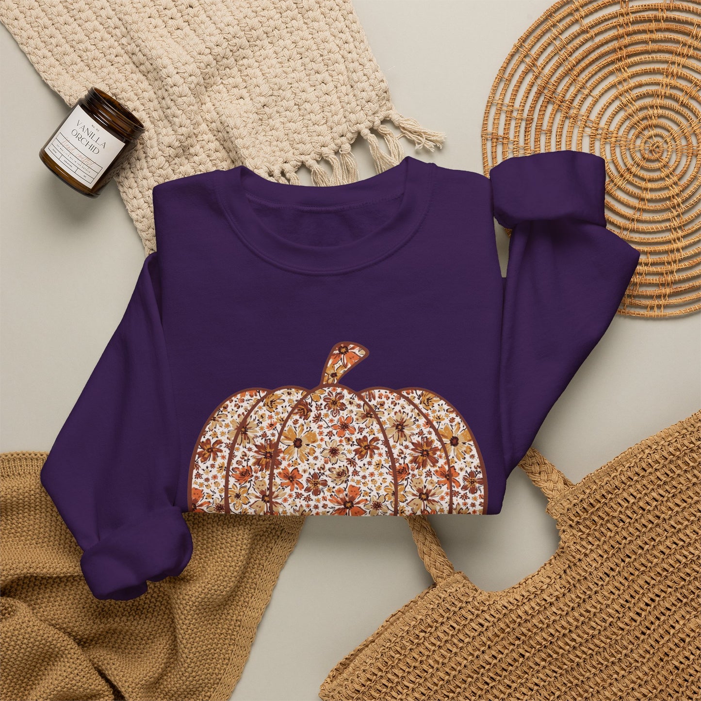 Floral Pumpkin Crewneck